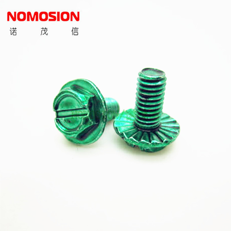 #8-32*1/4-5/16-3/8-6.35mm美制绿色一字地线螺钉灯饰电机螺丝钉