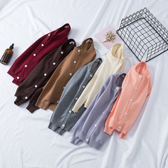 ins童毛衣 2022春季新款韓版兒童純色柔軟包芯紗長袖針織開衫外套