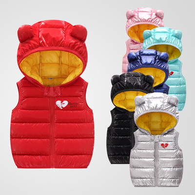 new pattern Children&#39;s vest 2019 Children's clothing Hooded Down cotton vest
