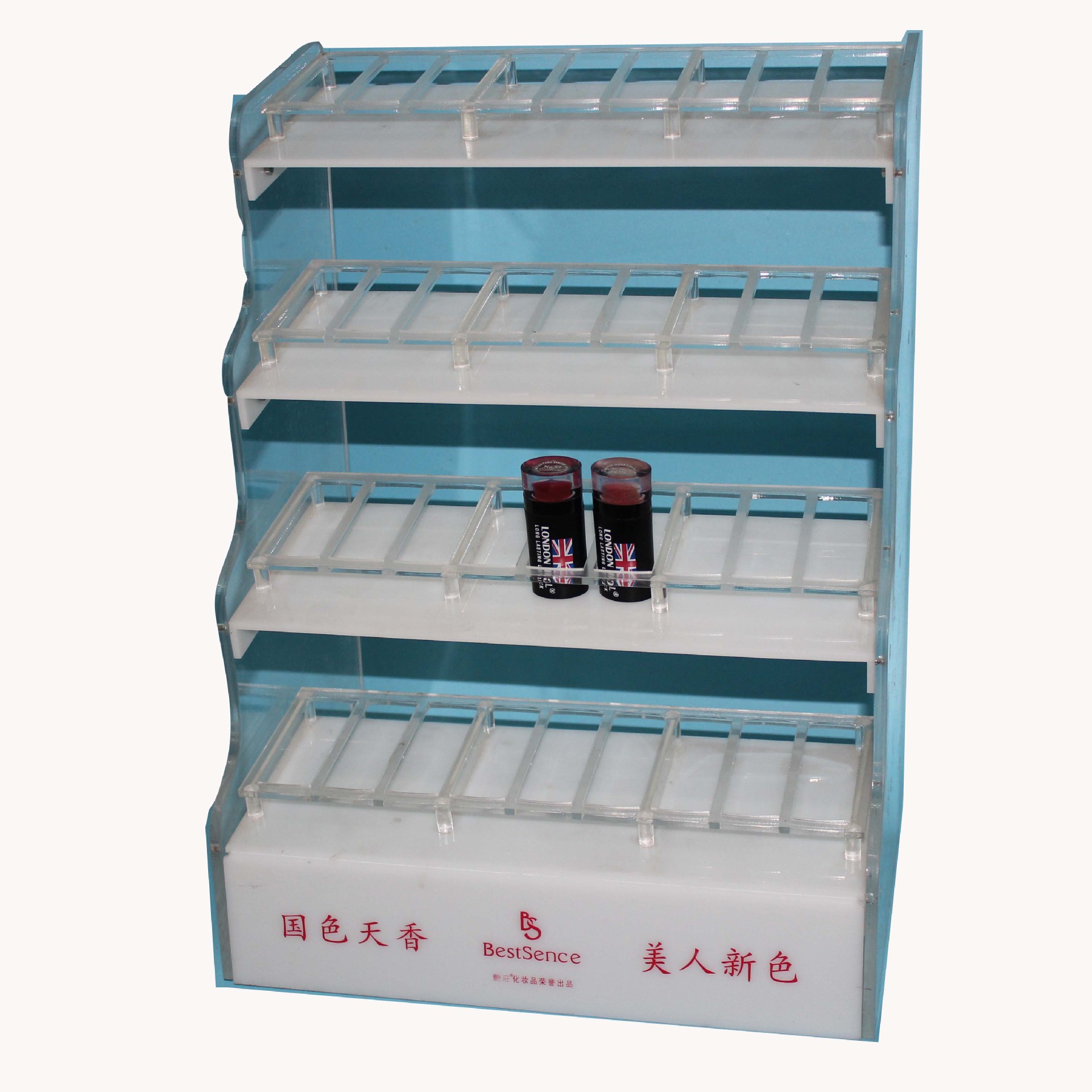 韦海厂家直销 白色 4层 亚克力 30ML 瓶子 展示架