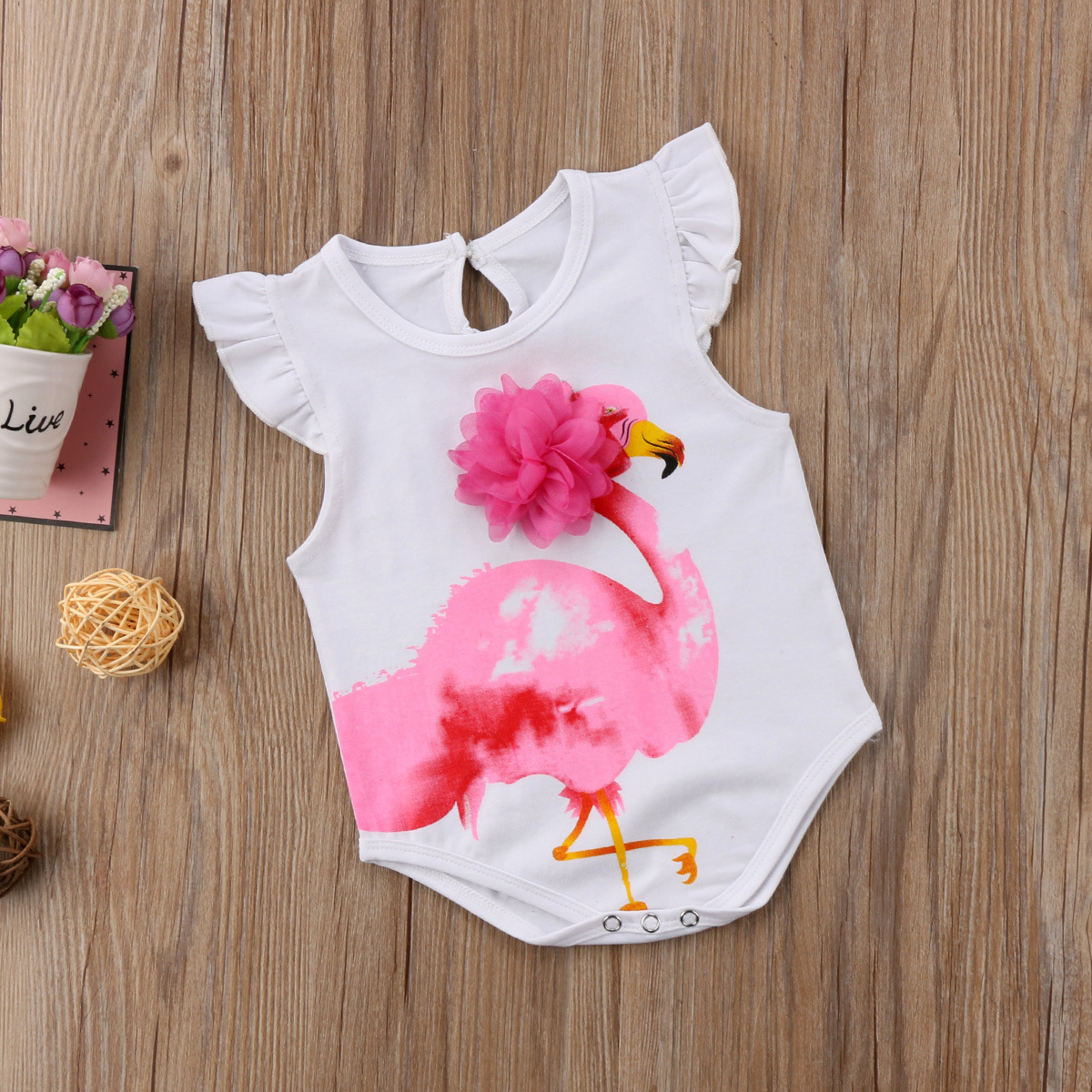 2019 summer cute cartoon flamingo print...