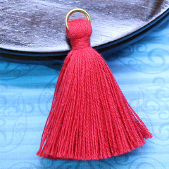 Factory Direct Sale Metal Ring Small Tassel Cluster Cotton Tassel Earrings Bag Accessories Short Tassel