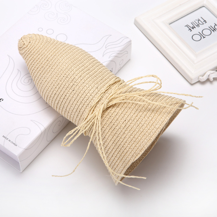Women's Straw Beach Hat With Ribbon For Summer Sun Protection_voghion.com