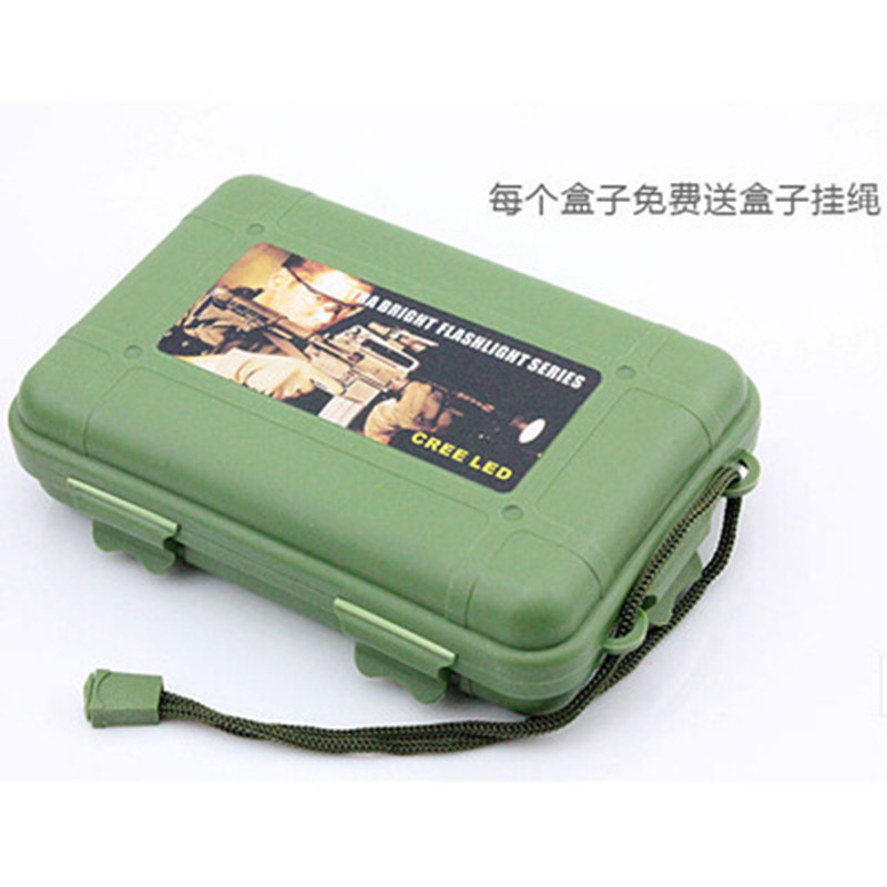制定多功能户外塑料小工具盒 led强光手电筒包装盒绿/黑色 送挂绳