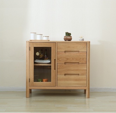 厂家直销流云系列餐边柜实木立柜橡木电视机组合边酒柜客厅展示柜|ru