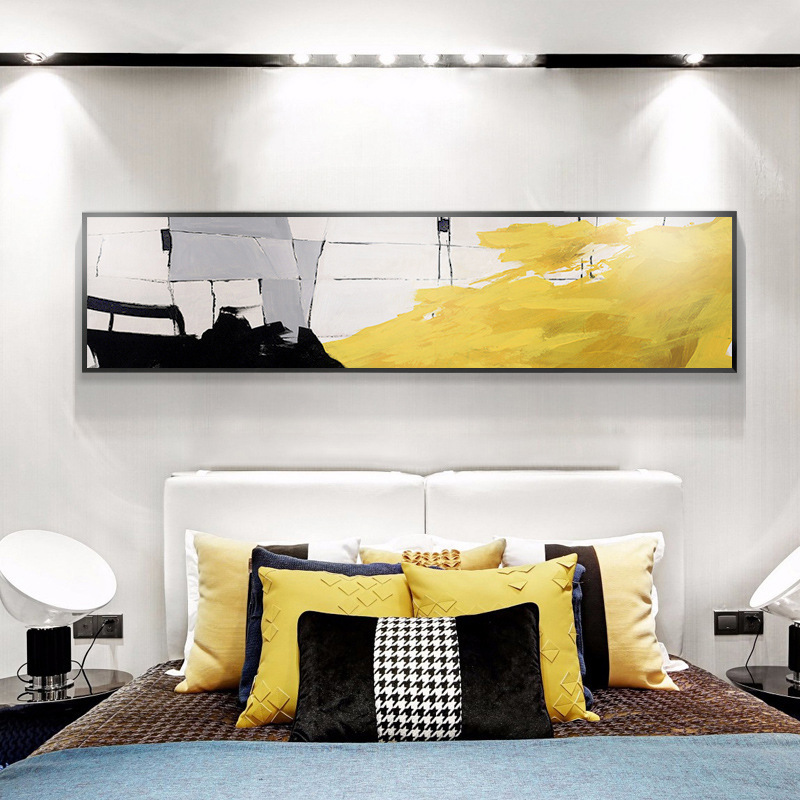 现代北欧酒店装饰画卧室床头挂画客厅沙发背景墙抽象风景横幅壁画|ms