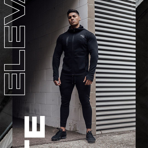 Muscle fitness brothers European and American autumn and winter new solid color sports fitness trousers men's running men's clothing wholesale dropshipping