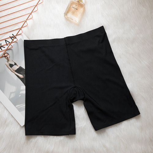 High-waisted breathable hole safety pant for women, seamless underwear base layer, summer anti-wolf pants, plus size 160 pounds, ice silk underwear