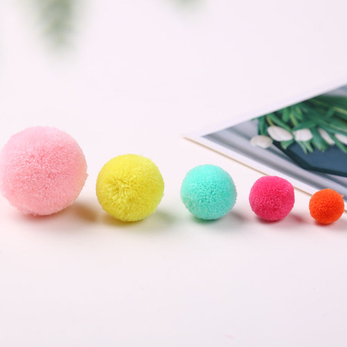 2.5cm cashmere wool ball polyester ball colorful rabbit fur hair ball headwear wool ball keychain plush ball pendant