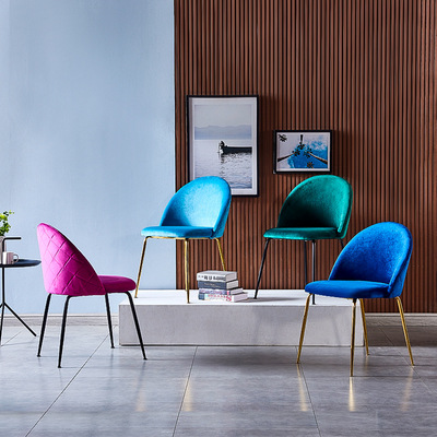 北欧简约休闲餐椅软包轻奢家用椅子酒店餐厅椅子甲壳虫椅洽谈凳子|ru