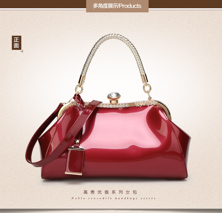 fashion diamond patent leather handbagpicture10