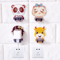Multifunctional household wire plug hook, wall power plug holder, traceless punch-free storage cable card
