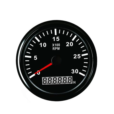 The tachometer measures the engine flywheel speed tachometer