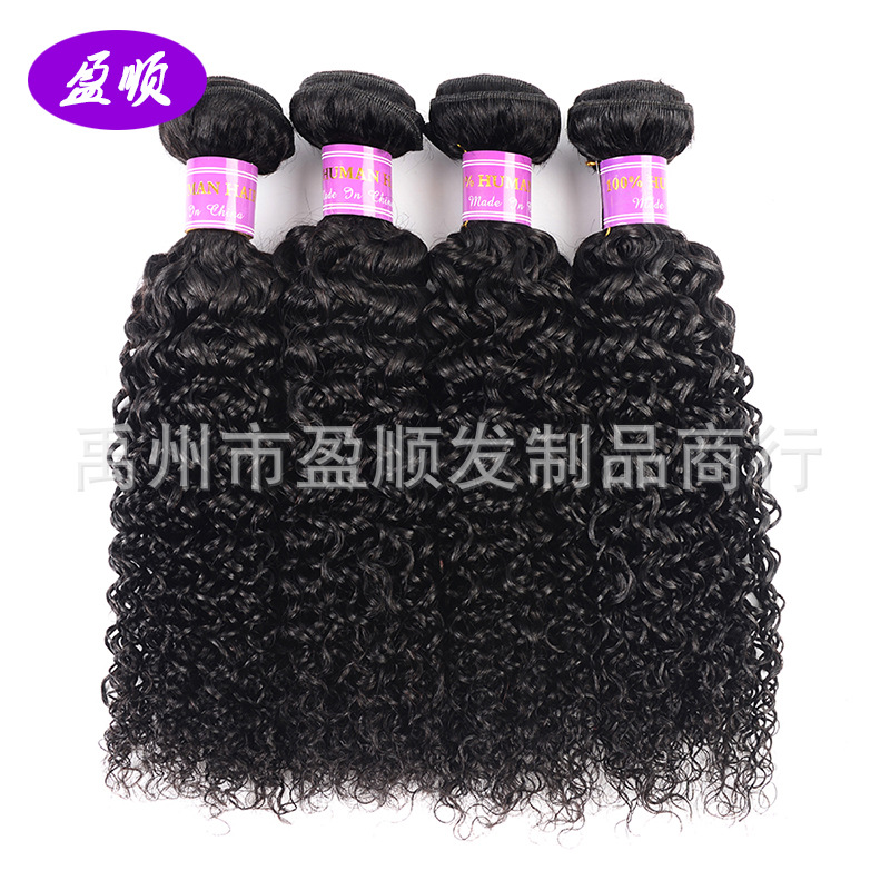 Malaysian Human Hair Natural Color Real Person Wig Curtain Kinky Curly Weave