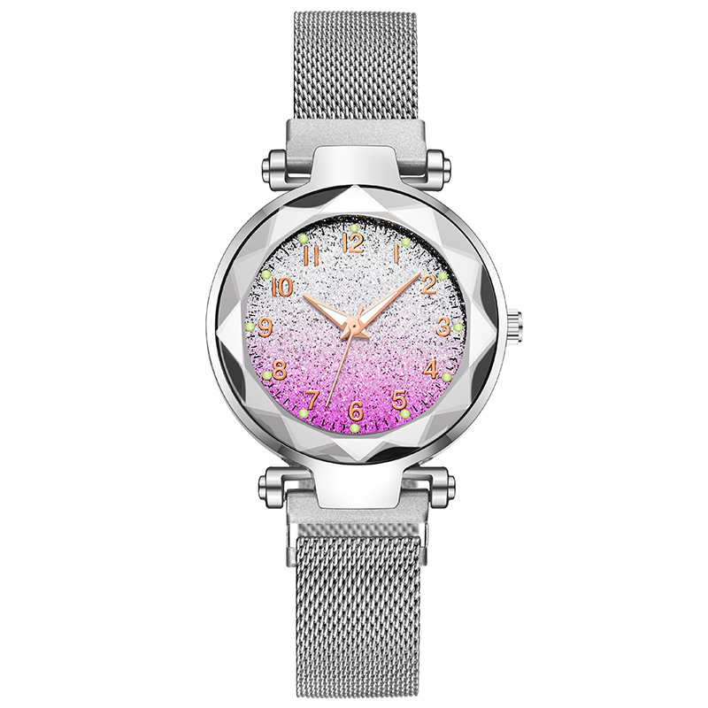 Gypsophila Watch Starry Sky Luminous Watch Magnet Buckle Quartz Watch Magnet Stone Ladies Watch display picture 4