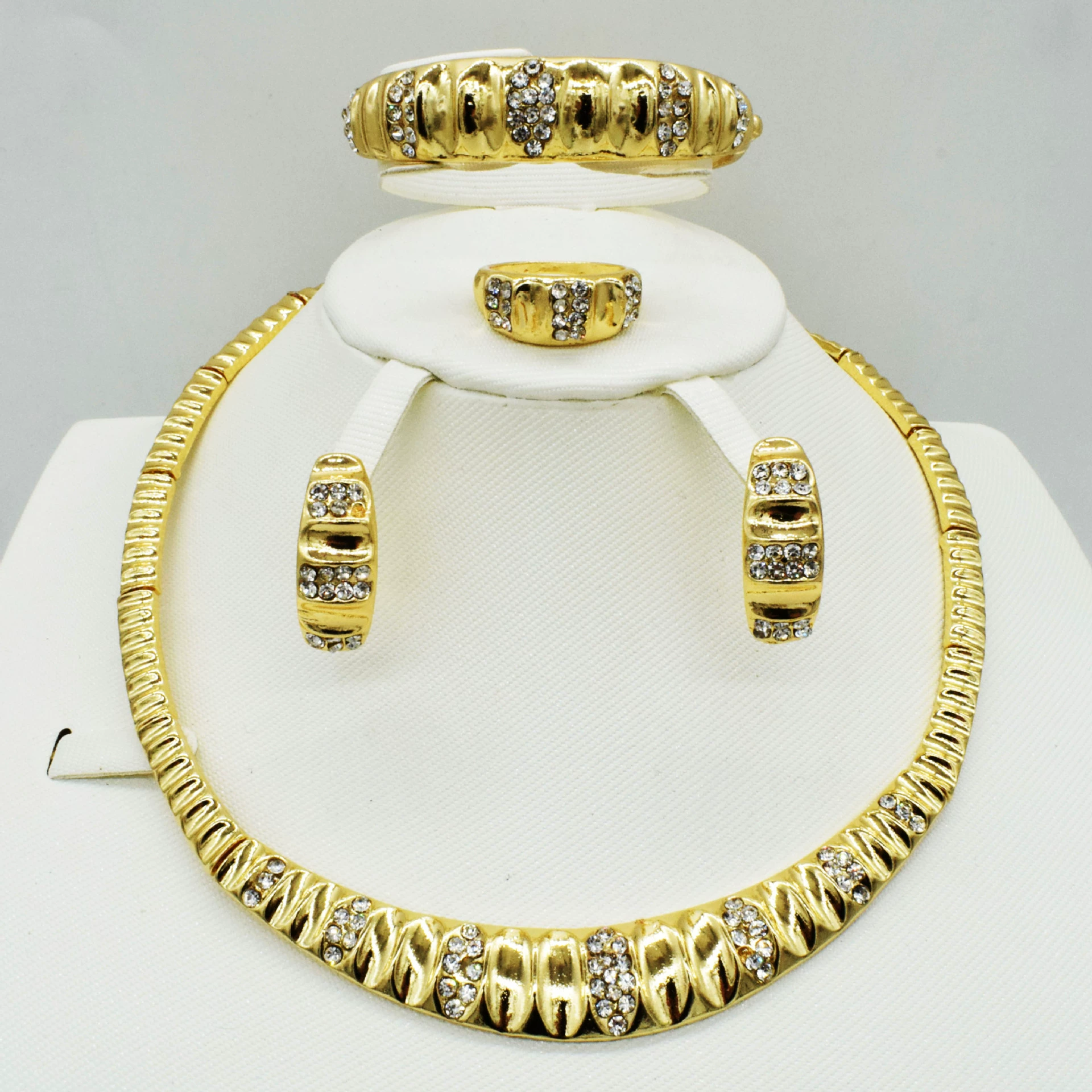 High-end set, necklace for bride, jewelry, European style, 4 piece set, Birthday gift