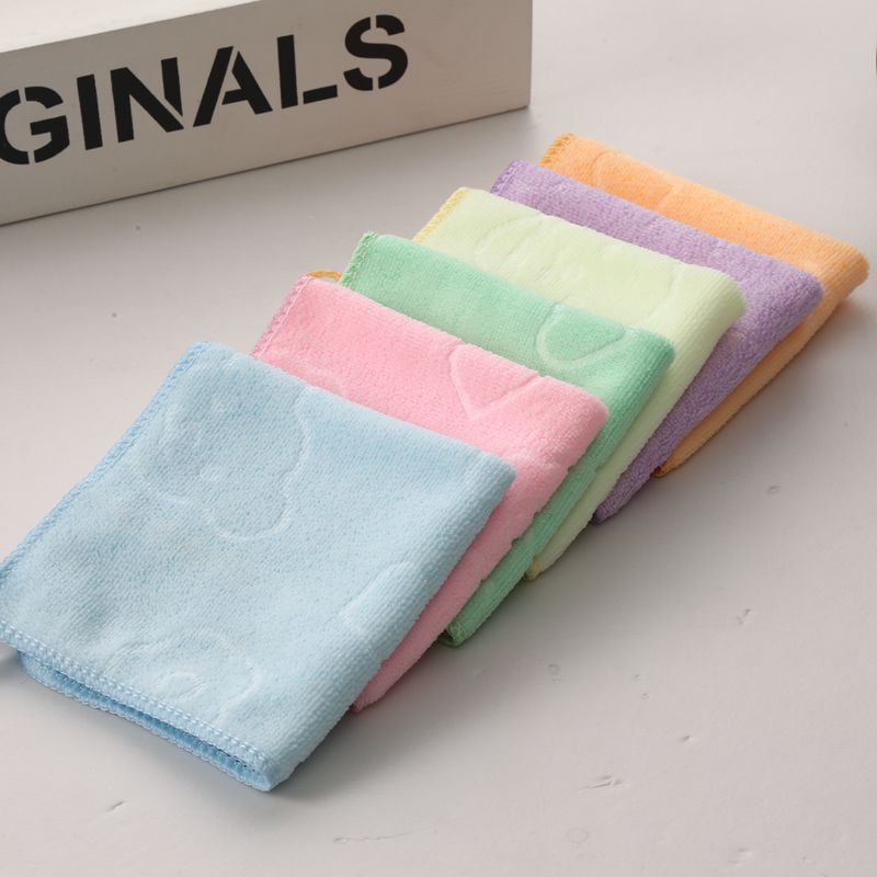 批發兒童超細纖維方巾30*30幼兒園柔軟吸水小毛巾洗臉擦手巾定制