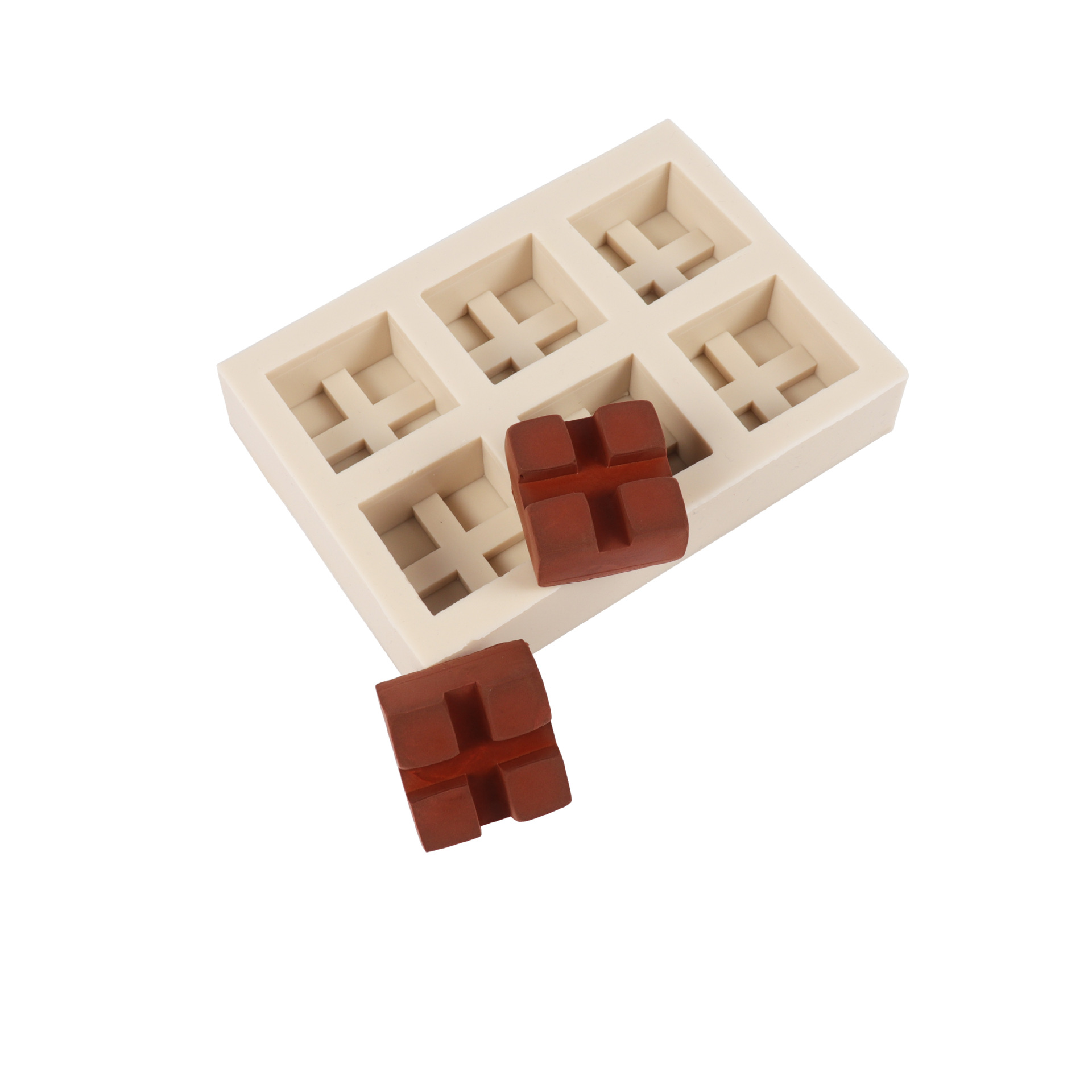 Azúcar marrón molde de silicona molde cuadrado de la torta resistente a altas temperaturas caramelo de azúcar marrón yogur azúcar menta jengibre herramienta para hornear dulces