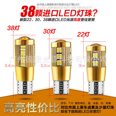 批發T10小燈插泡汽摩配件超亮LED示寬燈日間行車燈透鏡小燈泡通用