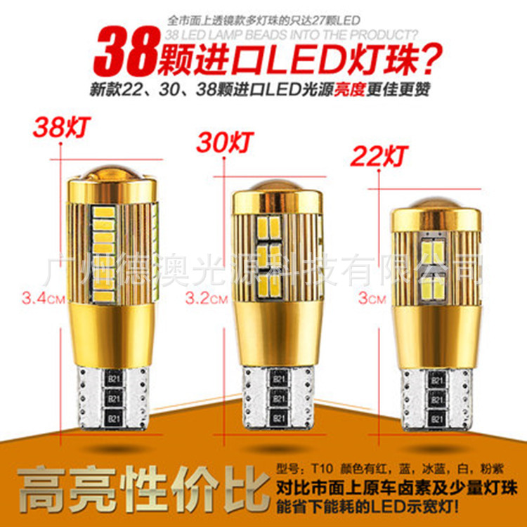批發T10小燈插泡汽摩配件超亮LED示寬燈日間行車燈透鏡小燈泡通用