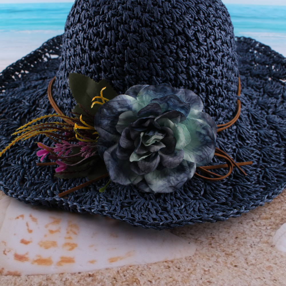 2020 sombrero de paja plegable sombrero de pescador de verano para mujer sombrero de Sol de protección solar estilo coreano vacaciones junto al mar sombrero de sol moda