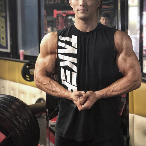 Muscle fitness vest men's summer loose base training cotton breathable basketball large size foreign trade vest sleeveless sports