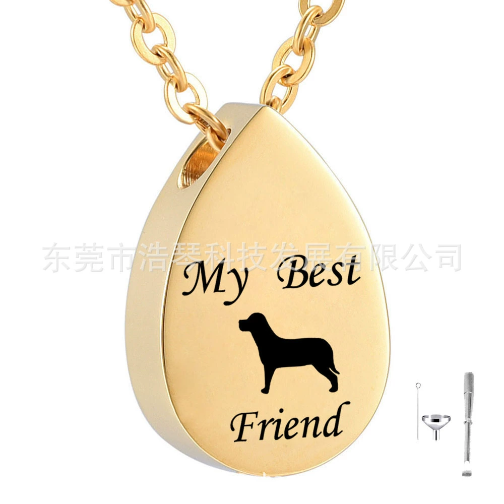 Трансграничное горячее ожерелье из пепла для домашних животных в форме капли собака может открыть шкатулку с пеплом, кулон, модный флакон духов