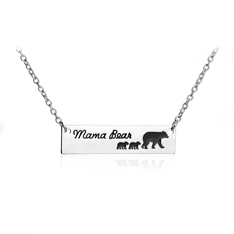 Cross-border  Hot Sale Europäische Und Amerikanische Kreative Mama Bear Vielzahl Von Bären Muttertag Geschenk Anhänger Halskette display picture 3