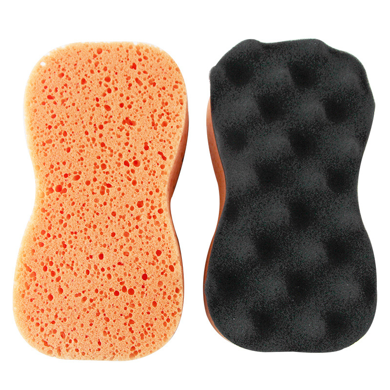 双色波浪8字海藻绵 洗车海绵 珊瑚海绵 蜂窝汽车海绵  厂家批发