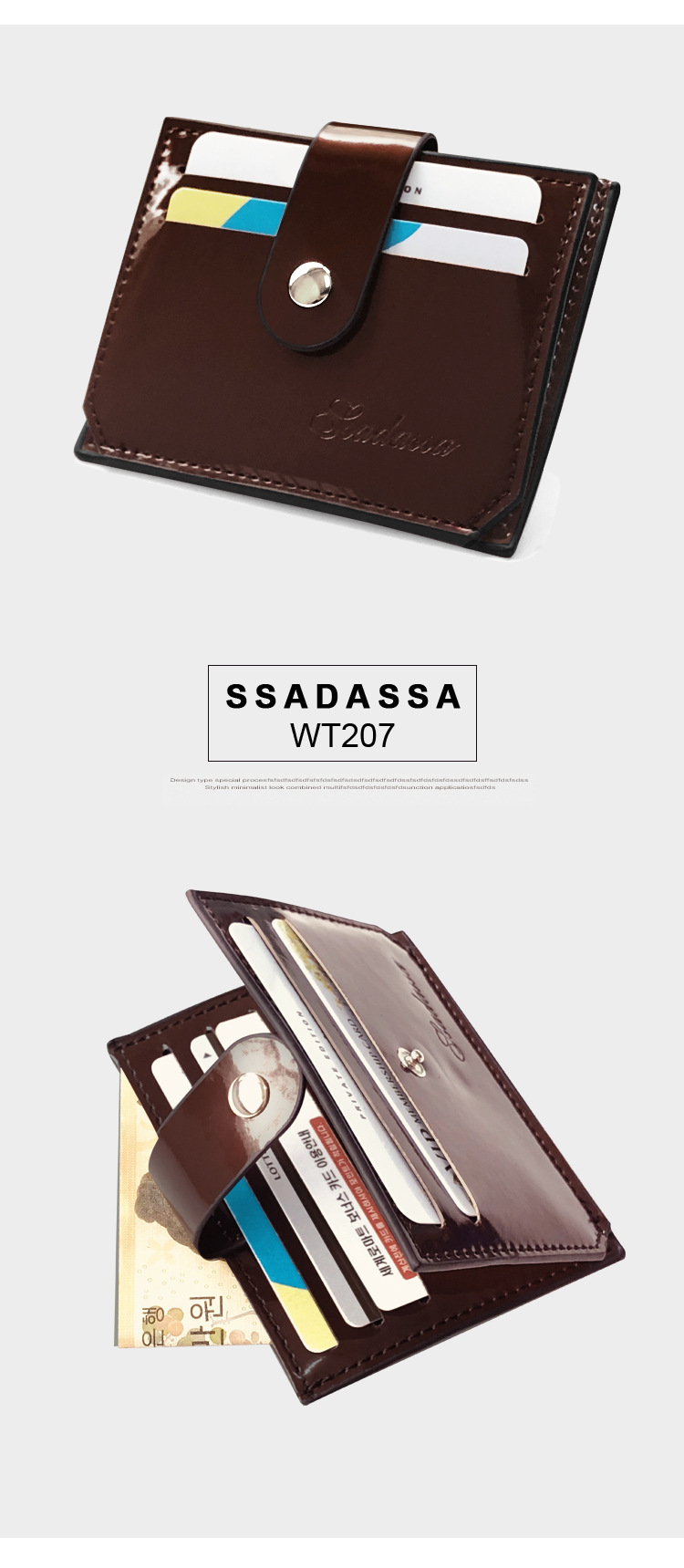 22g Weight Buckle Closure Type Pu Leather Material Solid Color Pattern Unisex Gender Black Color Thin Section Pu Laser Card Package Ladies Card Holder Fashion Coin Purse Business Card Holder Card Holder Bright Leather Card Holder Wholesale Nihaojewelry 无