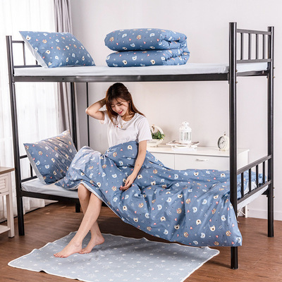 學生宿舍純棉六件套床單被套枕套寢室上下鋪0.9m被褥套裝三件套