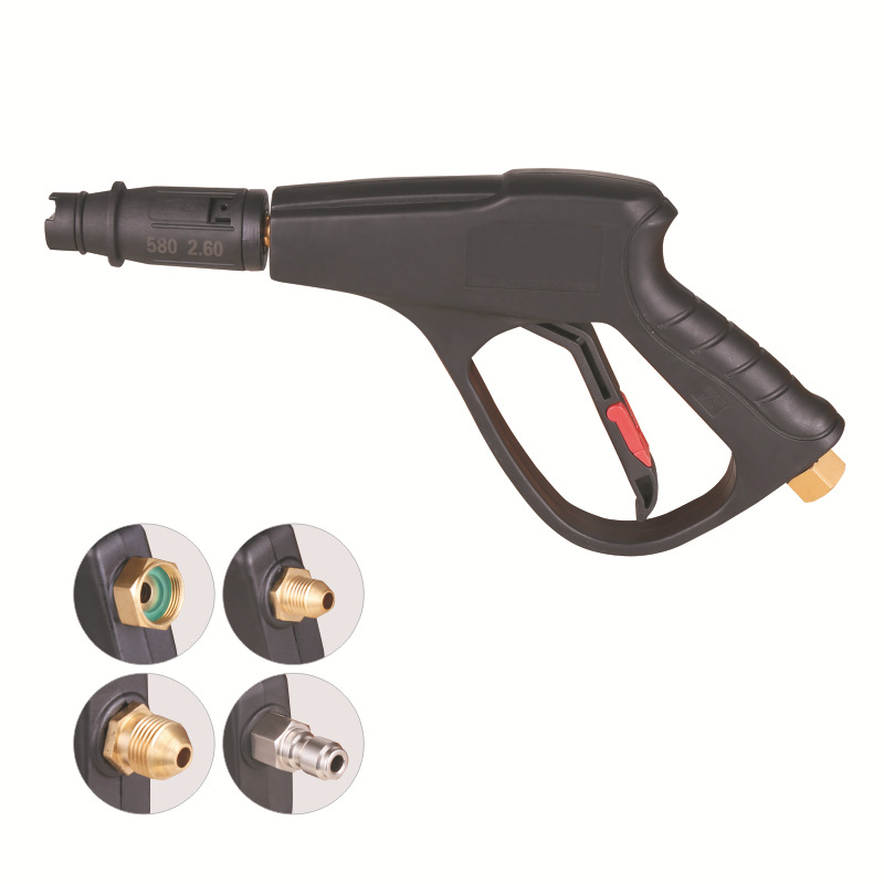 高压扇形洗车水枪免擦280型380型58清洗机小头短枪可配泡沫壶