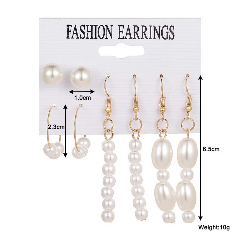 Women's Simple Pearl Earrings Four-piece Suit display picture 6