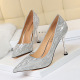 0755-6 European and American style women's shoes Bridesmaid shoes wedding shoes high heels shallow mouth pointed sexy nightclub thin women's single shoes