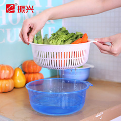 Revitalizing Double-layer Drain Basket Kitchen Storage Basket Water Filter Basket Fruit Basket Multifunctional Rice Washing Basin Basket Sieve