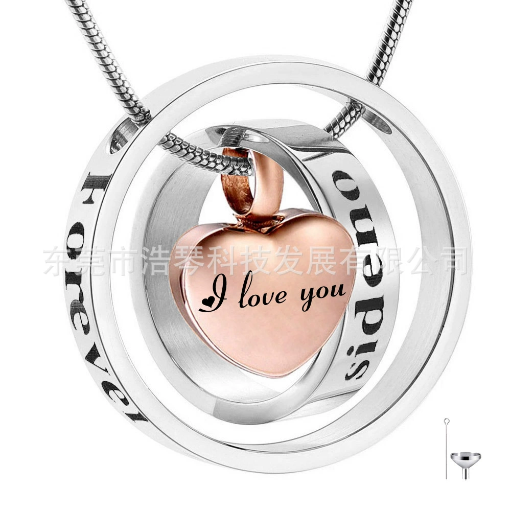 Мемориал родственников домашнее животное пепел ожерелье из нержавеющей стали розовое золото пепельная шкатулка кулон похороны ювелирные аксессуары