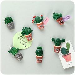 可愛仙人掌植物冰箱貼磁貼裝飾留言貼 兒童早教黑板吸鐵石便簽貼