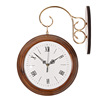 New product full -solid wood simple Nordic creative hotel living room Living room Hanging aisles, double -sided hanging wall mute clocks