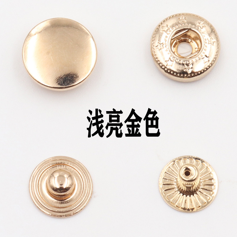 Botón a presión 831 debajo de tres piezas de cobre botón de metal redondo pequeño Xiangfeng ropa hebilla oculta accesorios botones redondos hembra