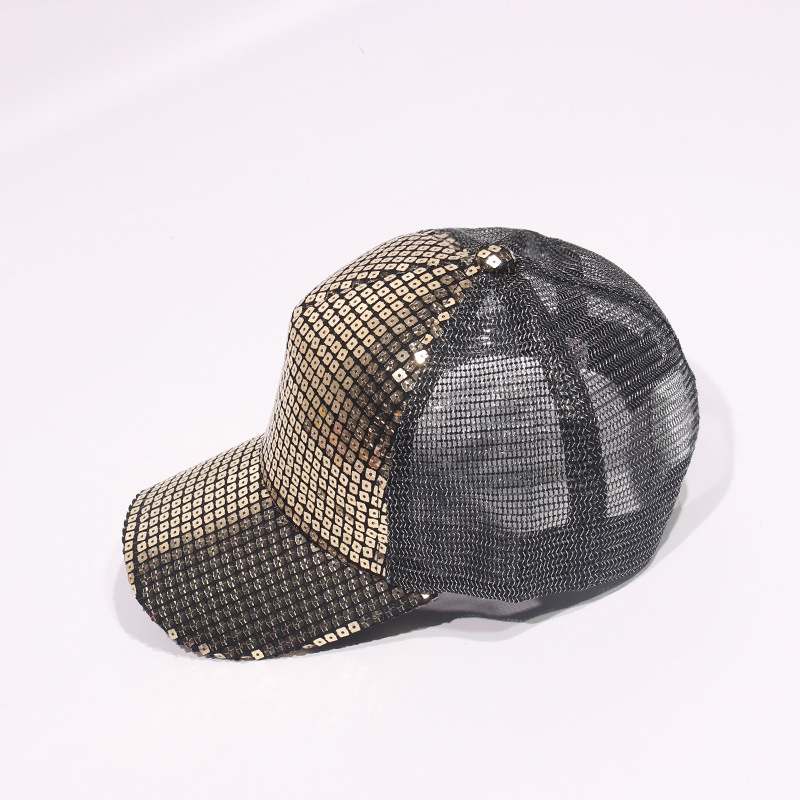 Unisexe Décontractée Style Coréen Géométrique Paillettes Patchwork Avant-toit Incurvé Casquette De Baseball display picture 12