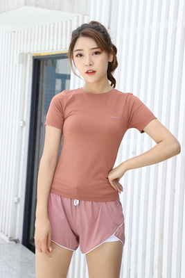 夏季运动t恤女速干健身短袖薄款运动紧身上衣网红显瘦性感瑜伽服|ms