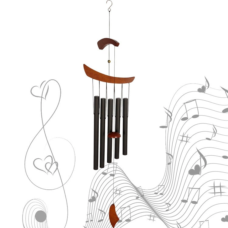 Yiwu трансграничная наружная металлическая труба ветровой колокольчик кулон 5 труб горизонтальный ряд ветровой колокольчик садовые украшения дома ремесла кулон