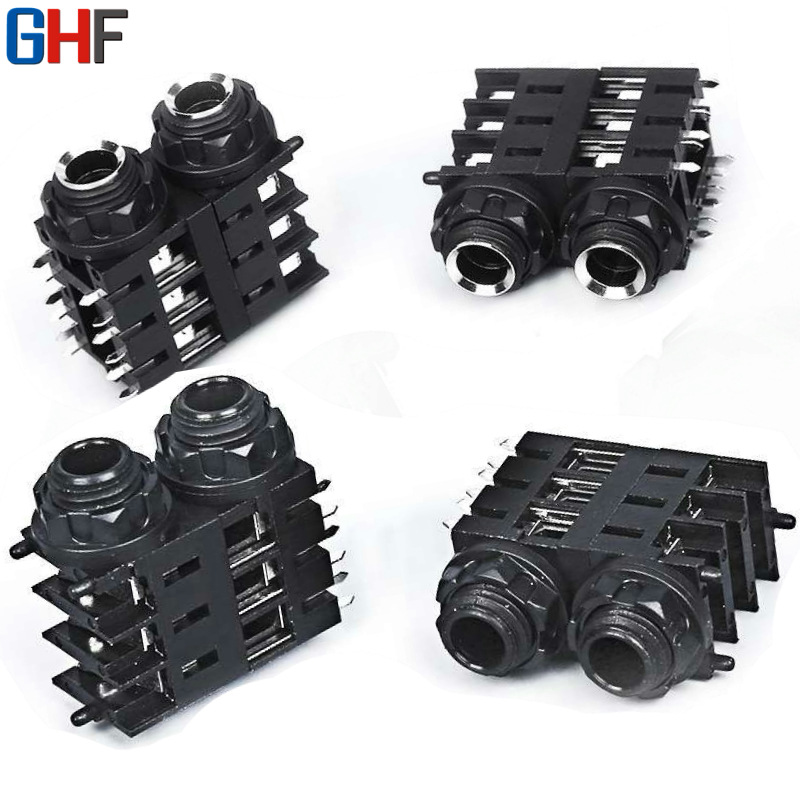 双层6.35耳机插座 CK-6.35-665Sx2 话筒音响插座咪座 麦克风插口