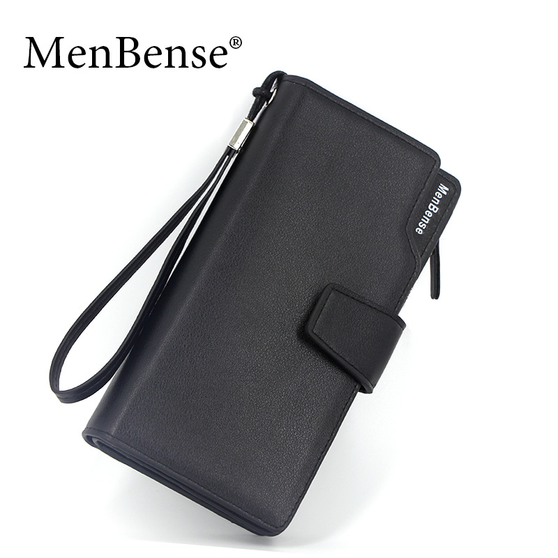 MenBense hombres Cartera de negocios de moda simple embrague de cuero de LA PU de gran capacidad cartera suministro directo de fábrica