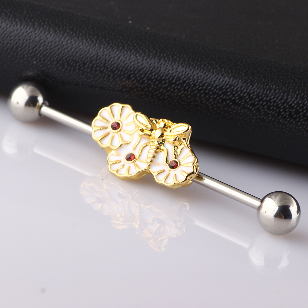Geometric Stainless Steel Cartilage Ear Bar Industrial Barbell Ear Bone Nails for Women Men detail image 8
