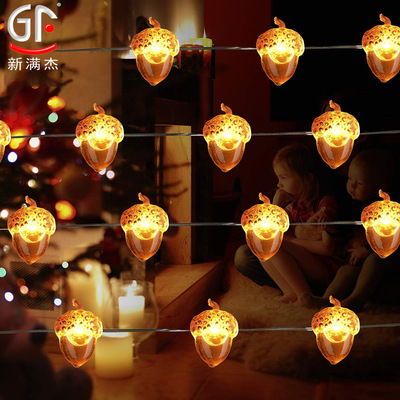Halloween Explosive money Electricity supplier Selling New products Acorn Modeling lights 3AA Waterproof battery compartment led Pineapple lamp string