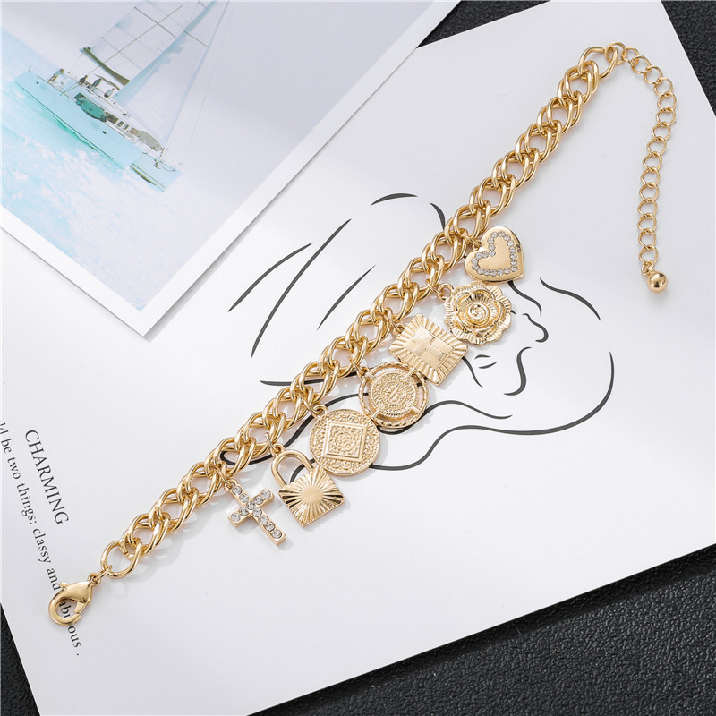 Wholesale Fashion Jewelry Cross Flower Diamonds Love Geometric Bracelet display picture 7
