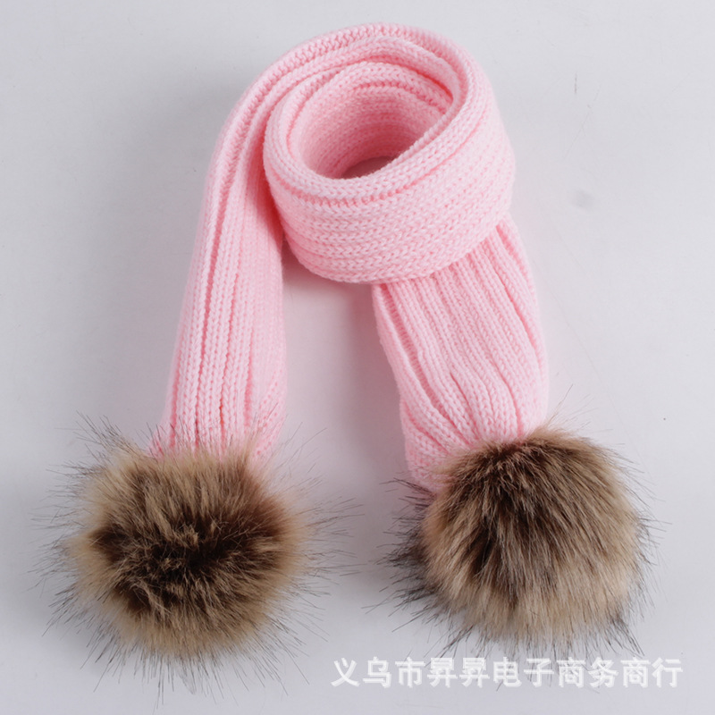 스트레이트 너구리 공 핑크 스카프