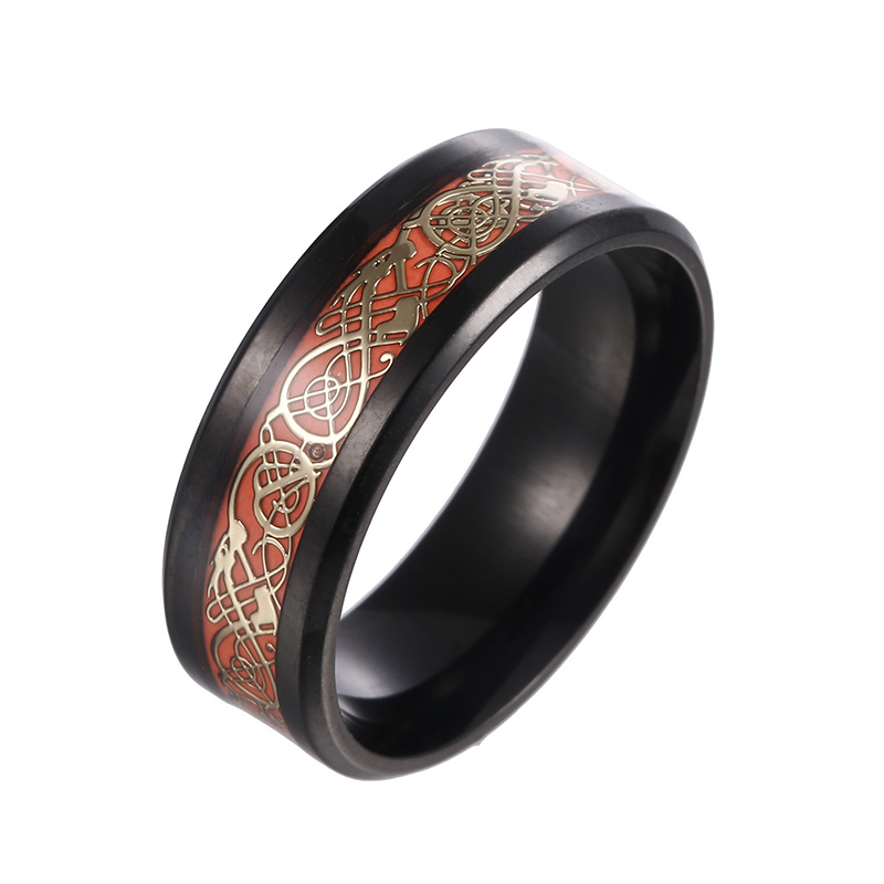 Fashion Luminous Colors Stainless Steel Dragon Pattern Ring display picture 7