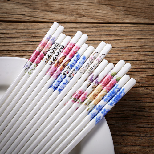 New creative ceramic chopsticks, non-slip, not prone to mold, light luxury tableware, household gifts, chopsticks, flower series